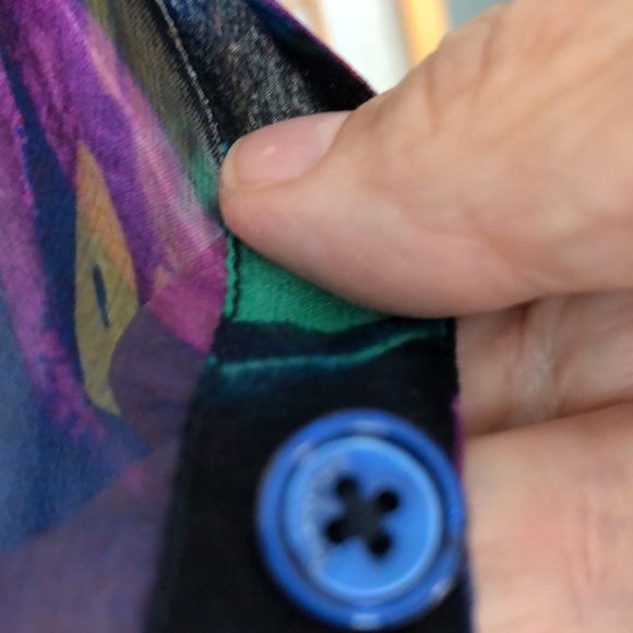 Salvatore Ferragamo Silk Sheer blouse, hardly worn size 38 4/6 mixed colors - Picture 6 of 12